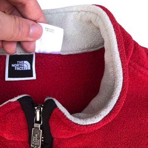Vintage The North Face Fleece Jacket Vest Red Large - Picture 9 of 12